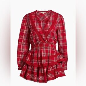 LoveShackFancy London Plaid Women's Mini Dress